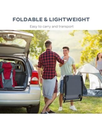 Outdoor Folding Chaise Lounge Chair Portable Lightweight Reclining Garden Sun Lounger with 4-Position Adjustable Backrest for Patio, Deck, and Poolside, Grey