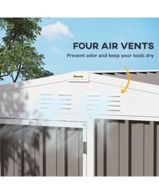 8 x 4ft Metal Shed, Outdoor Shed with Lock, Warm