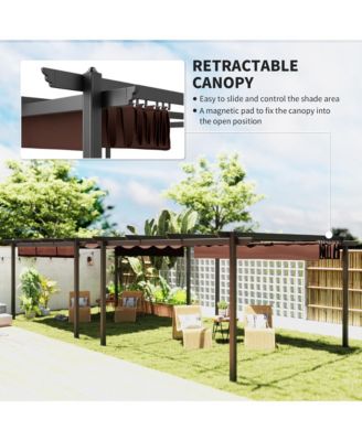 13' x 13' Aluminum Pergola with Retractable Canopy,