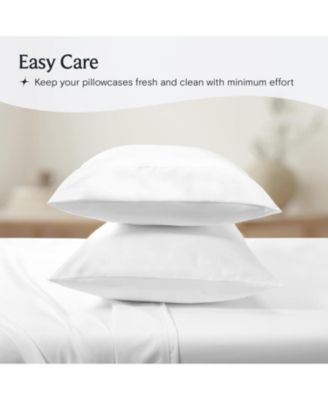 LuxClub Queen 2PC Ultra Soft Silky Solid Performance Pillowcase Set