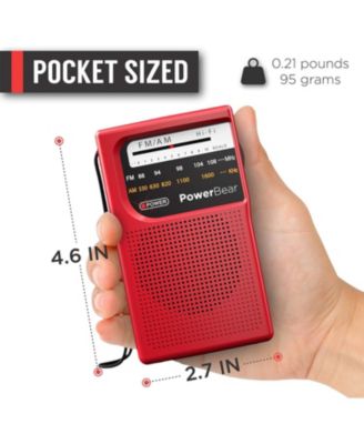 Portable Radio: AM/FM, Long Range, Battery Operated
