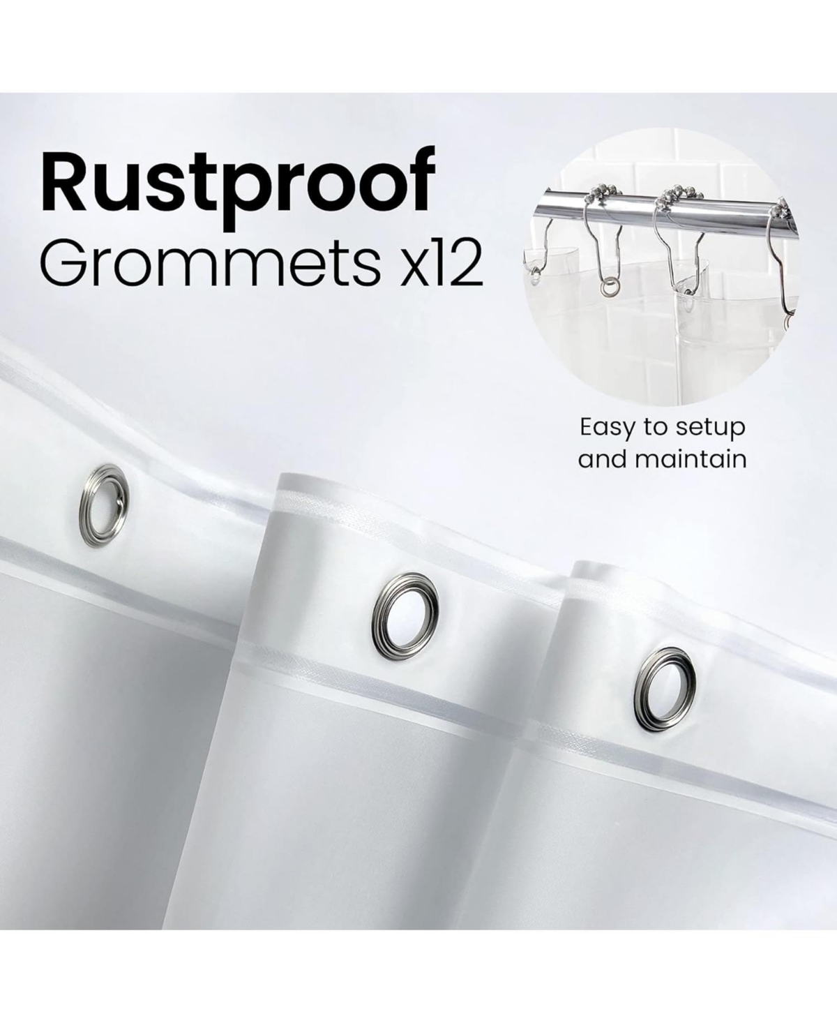 72" W x H 8G Peva Extra Heavy Weight Shower Liner - Liba