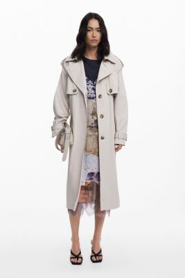 Women's Pleated back trench coat