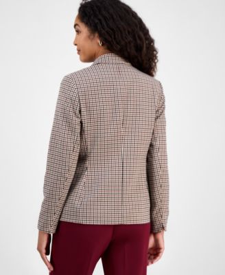Women's Houndstooth One-Button Jacket