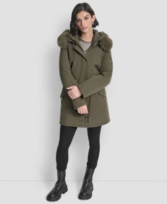 Women's Trim Hooded Anorak Puffer Coat