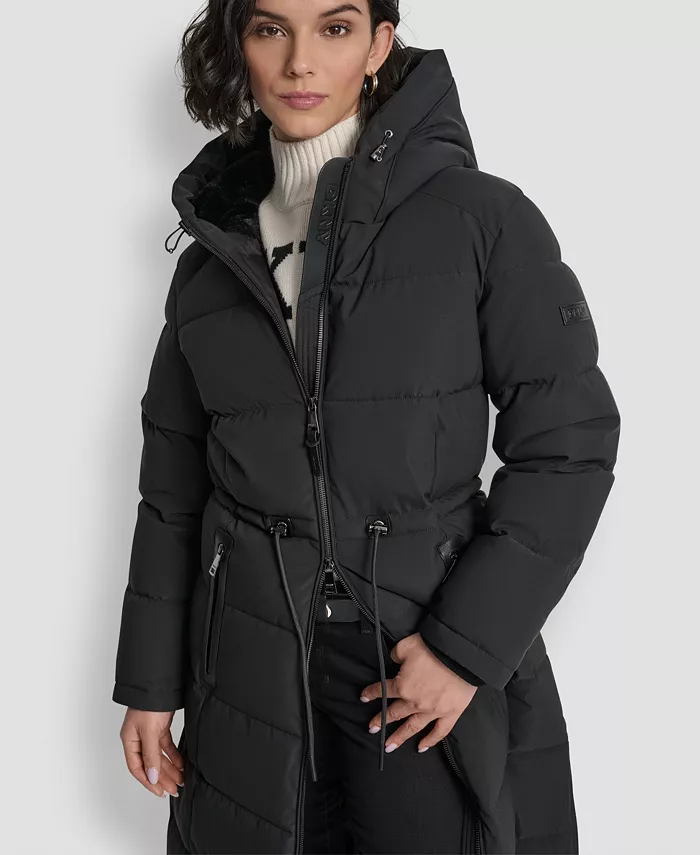 Women's Hooded Anorak Maxi Puffer Coat - thumbnail 4