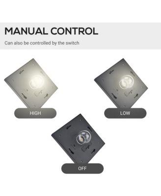 72" Outdoor Solar Light Post, Triple Head Lamp,