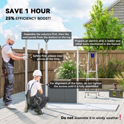 8' x 4' Outdoor Storage Shed, Resin Shed with Floor