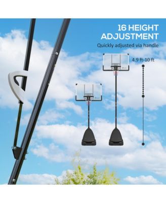 Portable Basketball Hoop 4.9-10' Height Adjustable Basketball Goal