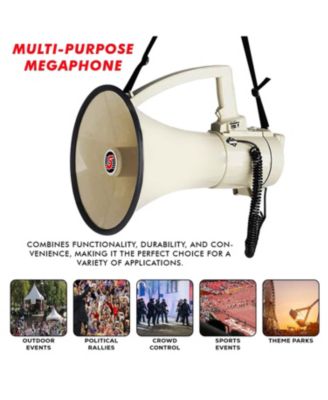 5Core Megaphone Bullhorn Speaker 100W Bull Horn Cheer Megafono 2000 Yards Range Loudspeaker W Siren - 3501 USB