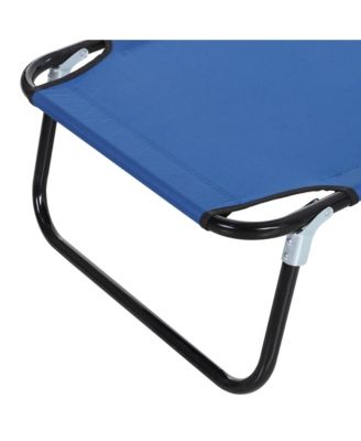 Portable Outdoor Sun Lounger, Lightweight Folding Chaise Lounge Chair w/ 5-Position Adjustable Backrest for Beach, Poolside and Patio, Blue