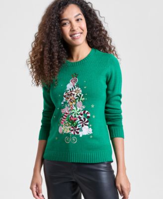 Women's Candy Tree Graphic Sweater, PXS-4X, Macy's Exclusive