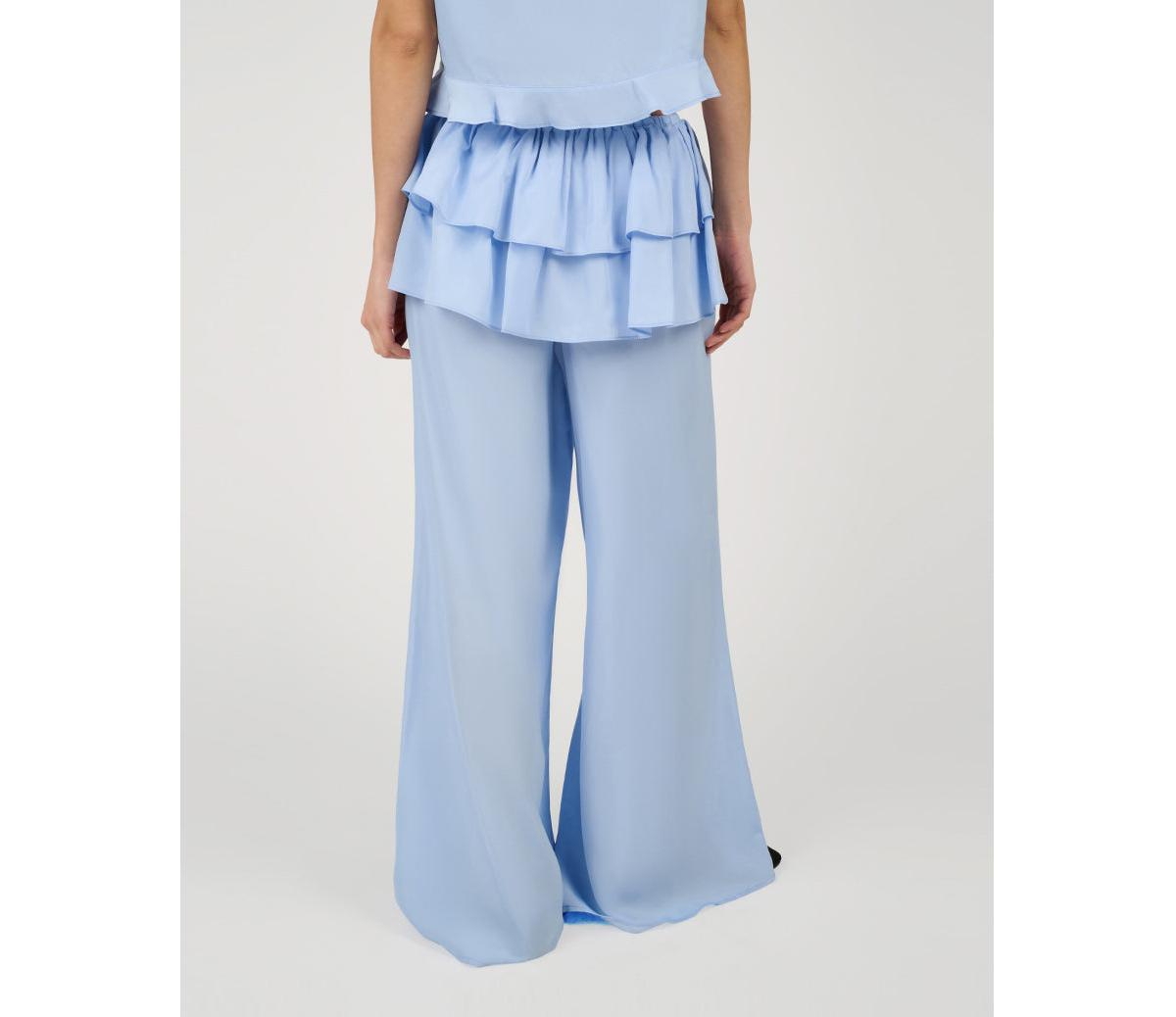 WeWoreWhat Women's Ruffle Waist Flare Pant