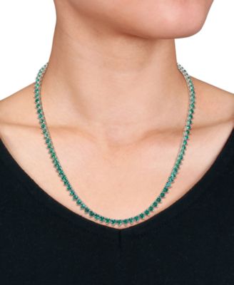 Lab Grown Emerald (24 ct. t.w.) 18" Collar Necklace in Sterling Silver