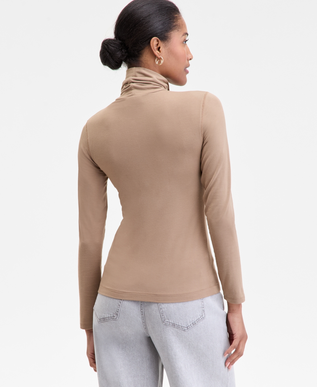 On 34th Women's Modal Long Sleeve Turtleneck, Created For Macy's In Brown