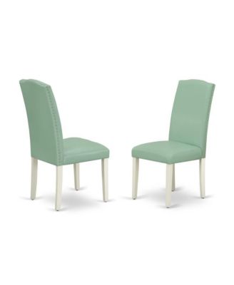 5-Piece Kitchen Dinette Set with Rectangular Table and 4 Upholstered Parsons Chairs, Nailhead Trim