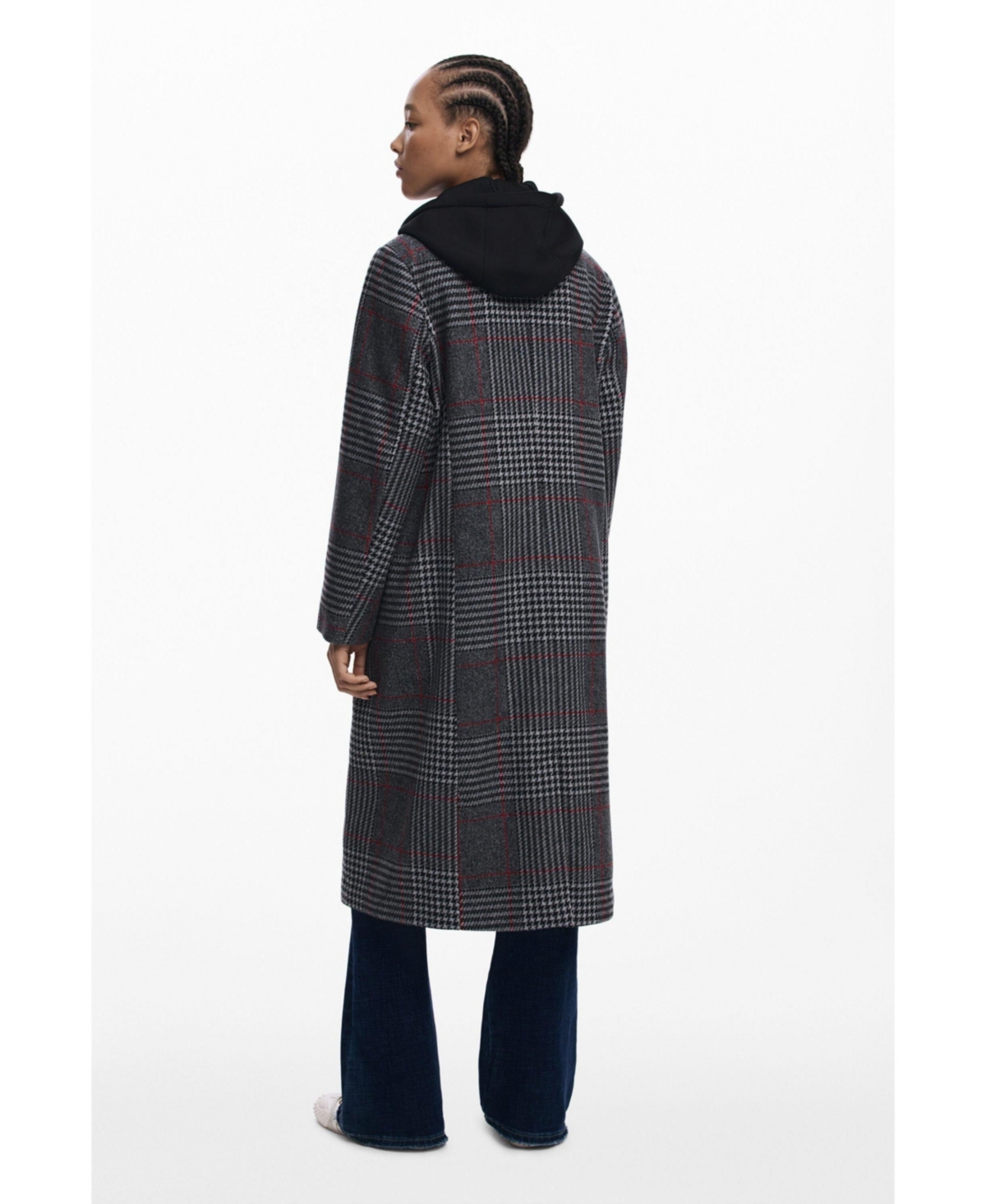 Desigual Women's Tartan coat with hood
