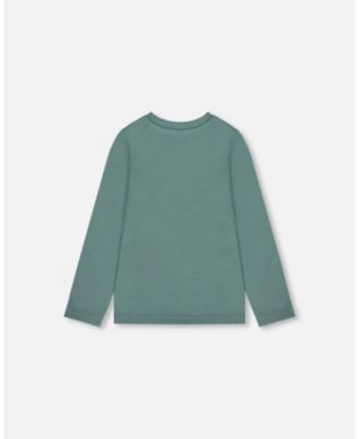 Girl Cotton T-Shirt Sage with Cat - Child