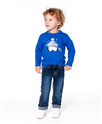 Toddler Boys Long Sleeve Cotton Jersey Tee Blue - Toddler|Child