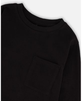 Boy Cotton Jersey Pocket T-Shirt Black - Toddler|Child