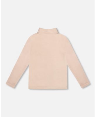 Toddler Girls Super Soft Ribbed Mock Neck Top Light Caramel - Toddler|Child