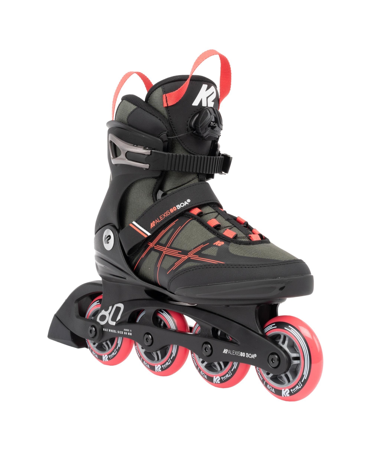 Alexis 80 Boa Gray-Coral Womens Inline Skates - Gray/coral