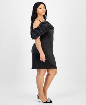 Trendy Plus Size Bubble-Trim Scuba Bodycon Dress