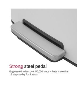 13 Gal./50 Liter Rectangular Stainless-Steel-Made Matt White Step-on Trash Can for Kitchen