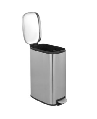 13 Gal./50 Liter Slim Stainless Steel Step-on Trash Can for Kitchen