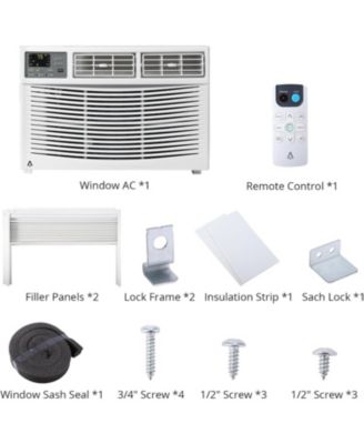 8,000 BTU Window AC - Quiet Performance, Dehumidify & Fan Modes, Remote Control Included, Easy Setup, Perfect for Home and Office