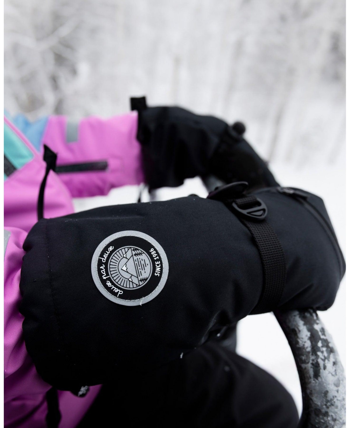 Deux par Kids Unisex Winter Mittens Teknik Black