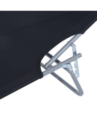 Outdoor Chaise Lounge ning Chair, Folding W/ Sun Shade,