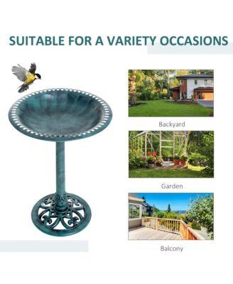 28" Outdoor Bird Bath Fountain Backyard Feeder Sd Ornaments