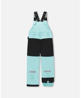 Toddler Girls Solid Play Overall Snow Bib Turquoise Blue - Toddler|Child