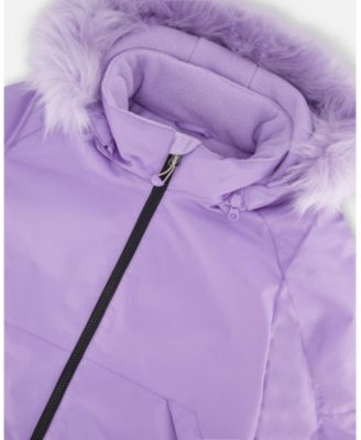 Girl Two-Piece Play Snowsuit with Printed Pants Lavender - Toddler|Child