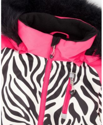 Girl One-Piece Play Snowsuit Zebra Print - Toddler|Child