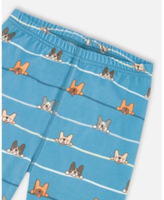 Baby Boy Two-Piece Cotton Pajama Set Blue Dog Print - Baby