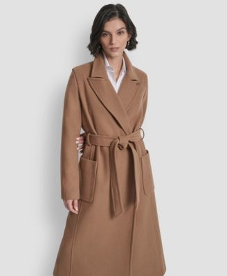 Women's Notch Collar Belted Wrap Coat