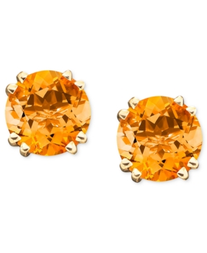 image of 14k Gold Citrine Stud Earrings (3-1/2 ct. t.w.)