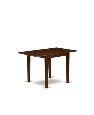 3-Piece Set – Linen Fabric   Mahogany Wood – Drop Leaf Feature – Dining Room Table Set