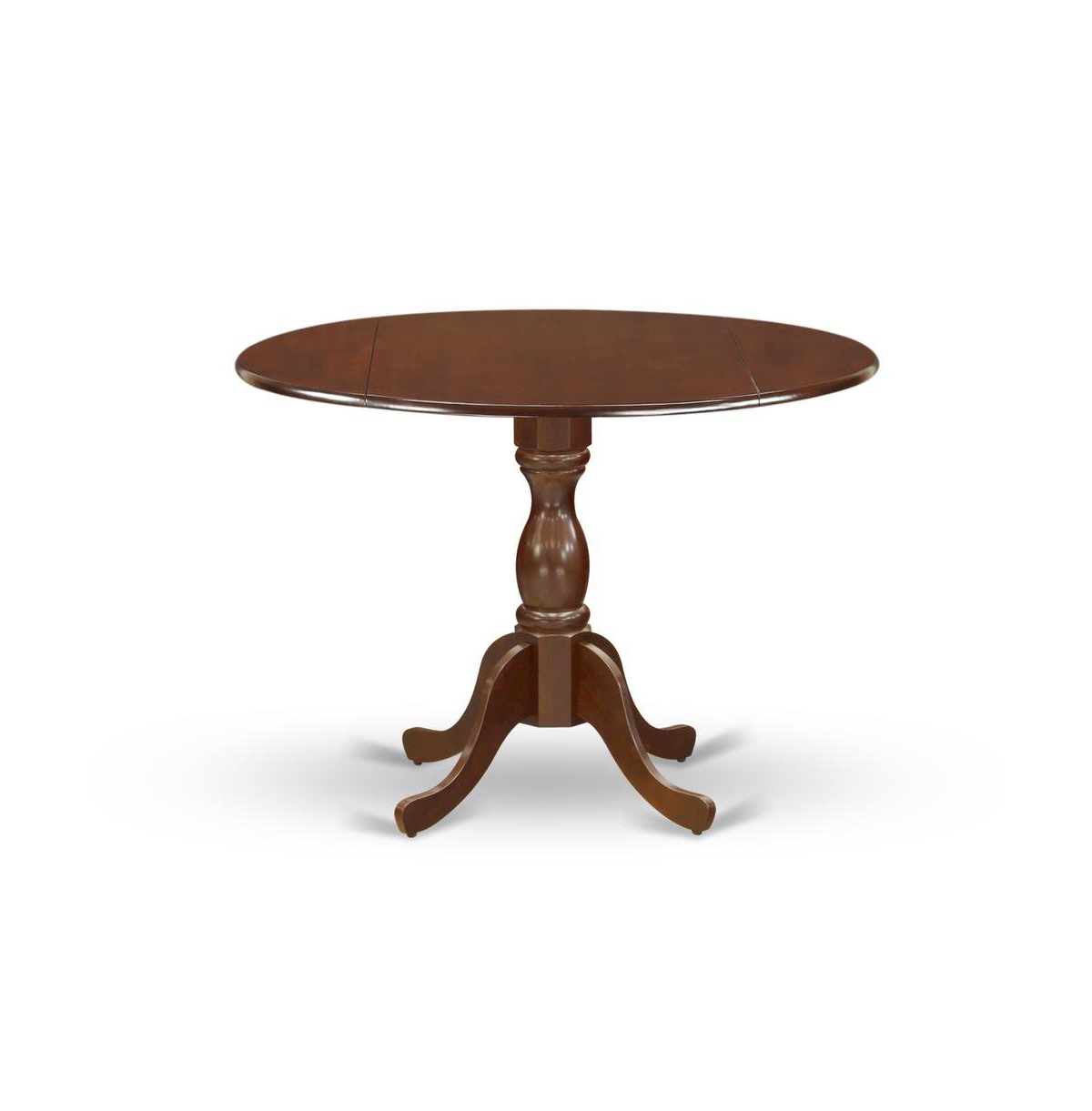 East West Furniture 3 Piece Dining Room Table Set - Mahogany Small Dining Room Table and 2 Wooden Dining Chairs with Slatted Back - Mahogany Finish