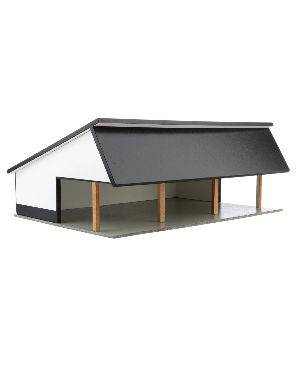 Outback Toys 1/64 White & 64ft x 48ft Wooden Cattle Shed with Removeable Roof Sta