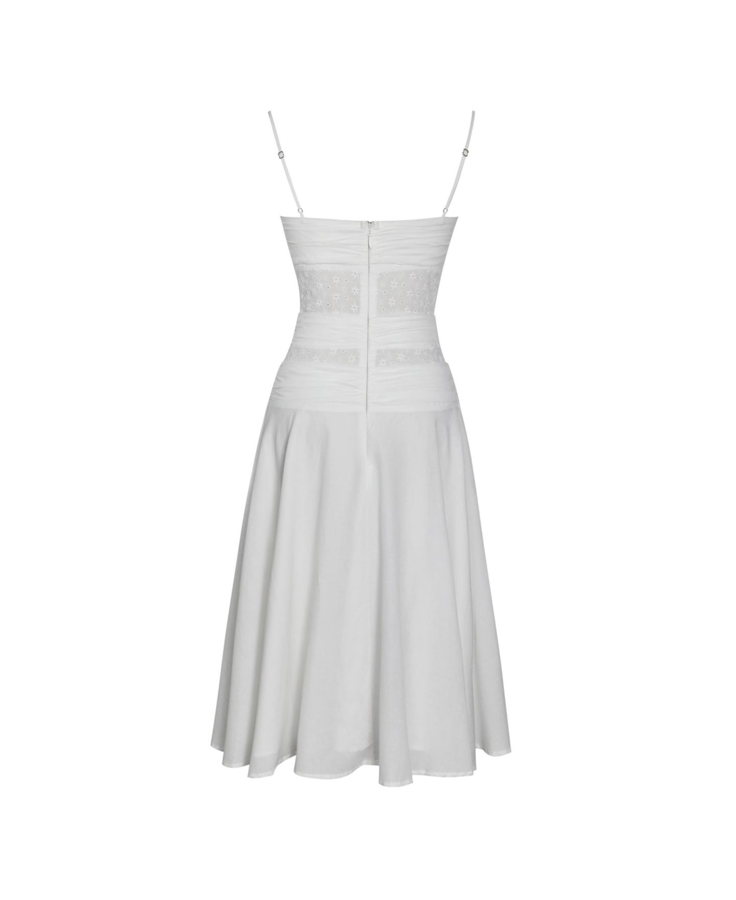 Женское платье Miss Circle Maelis White Eyelet Drop Waist Cotton Midi, цвет: Белый — фото 11