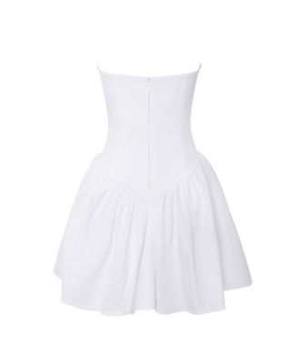 Women's Sacha White Lace Drop Waist Corset Puffy Mini Dress