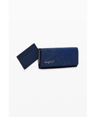 Women's Medium embroidered faux leather wallet