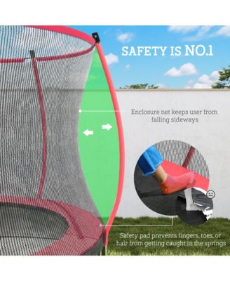 10ft Outdoor Trampoline with Net Enclosure, Curved Poles,