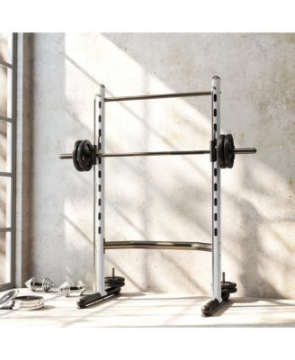 Adjustable Squat Rack with Pull Up Bar and Barbell Bar Bench Press