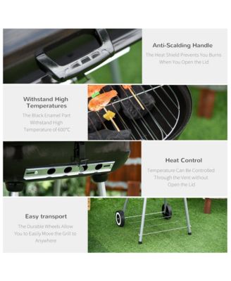 22 inch Portable BBQ Charcoal Steel Grill Camping Backyard Cooking