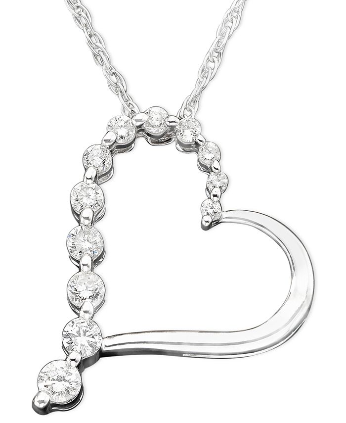Diamond journey pendant sale 14k white gold