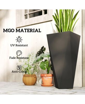 Outdoor Planters Set of 3 with Drainage Holes for Flowers and Plants